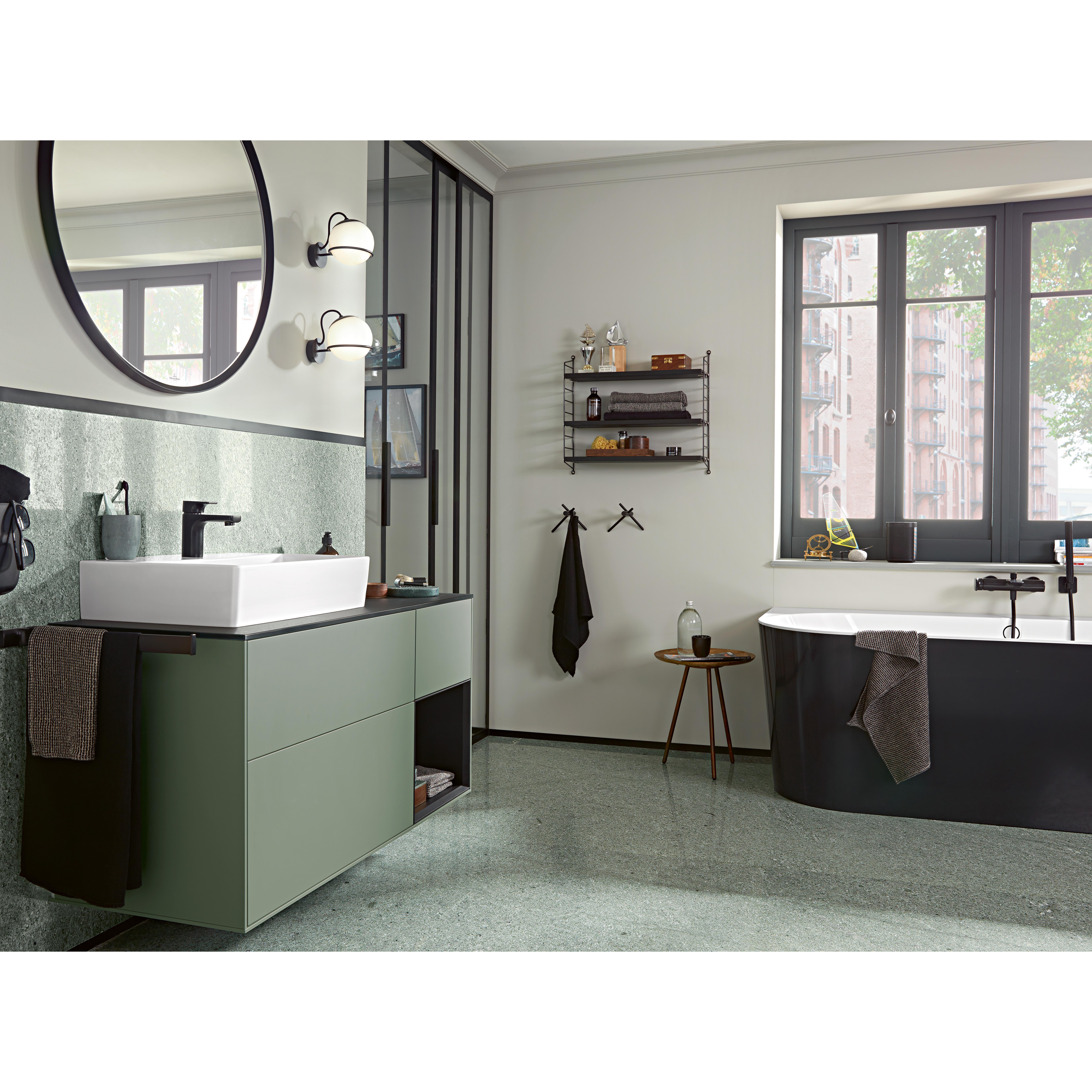 Tvättställ villeroy & Boch Memento 2.0 4A22CGI4 Graphite CeramicPlus, Utan Bräddavlopp, 1200 mm, Med 2 Blandarhål, för Två Enhålsblandare