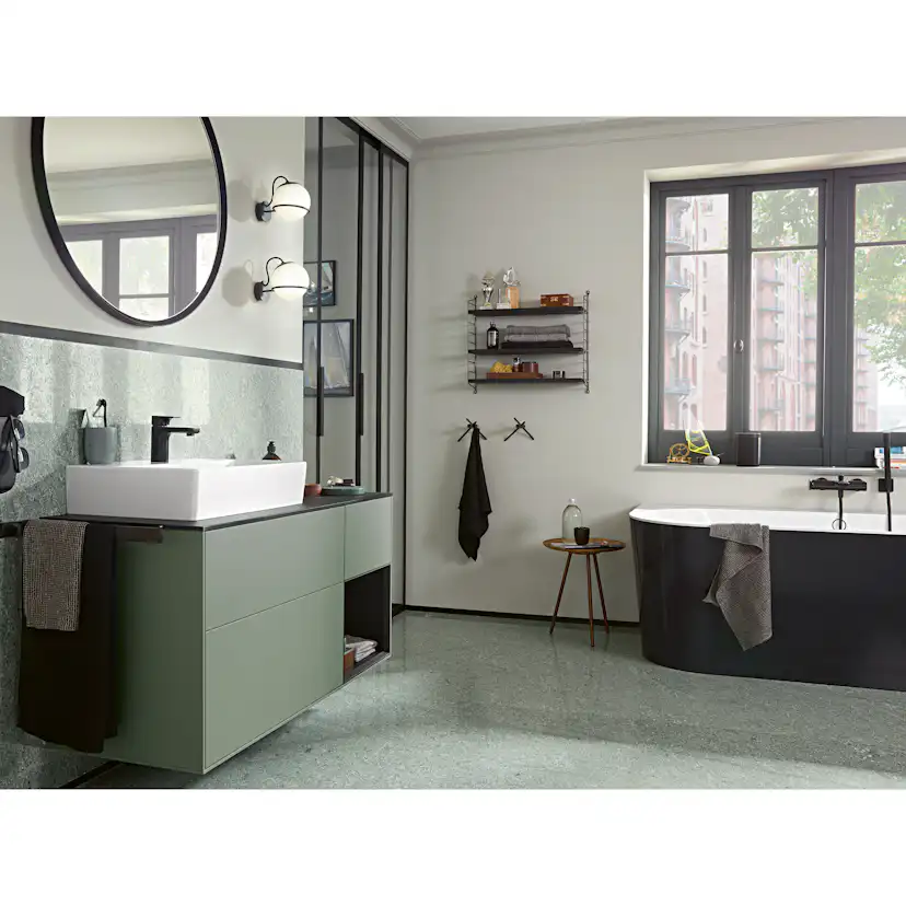 Tvättställ villeroy & Boch Memento 2.0 4A22CGI4 Graphite CeramicPlus, Utan Bräddavlopp, 1200 mm, Med 2 Blandarhål, för Två Enhålsblandare