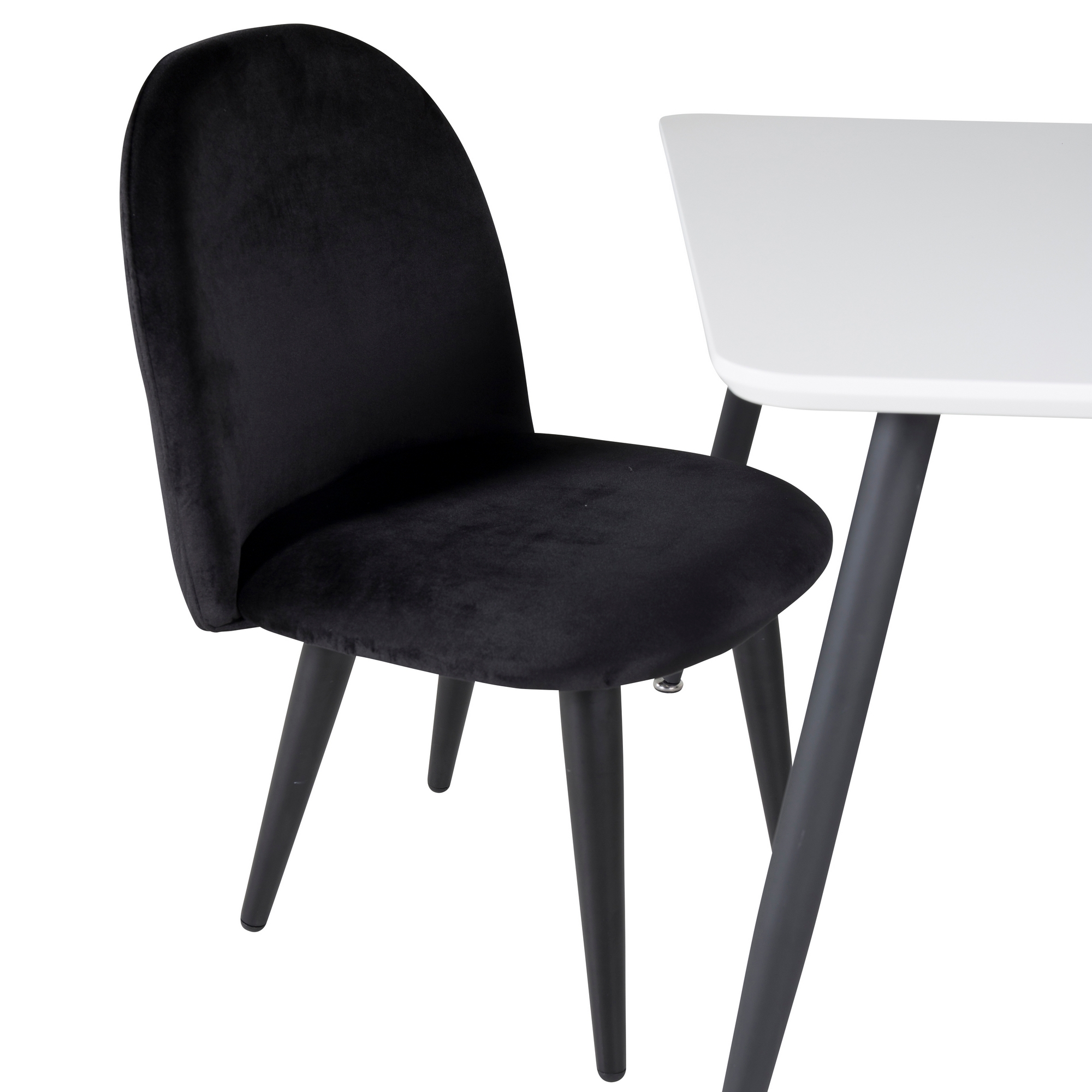 Polar Dining Table 80*60 XXS - White / Black+Velvet Dining C Svart