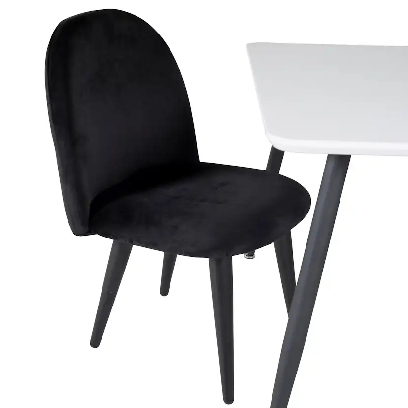Polar Dining Table 80*60 XXS - White / Black+Velvet Dining C Svart