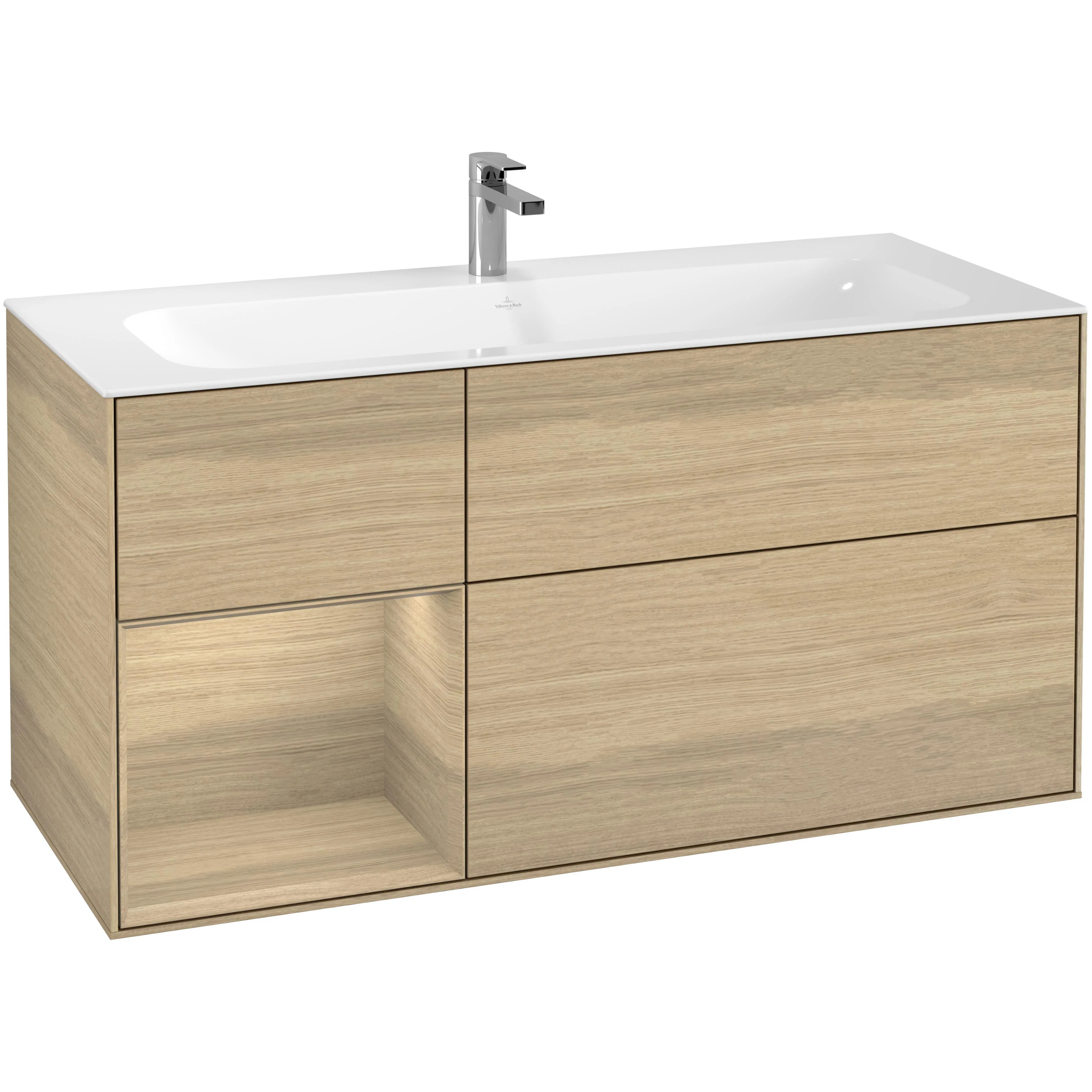 Tvättställsskåp Villeroy & Boch Finion med 3 Lådor och Hylla för Inbyggt Tvättställ