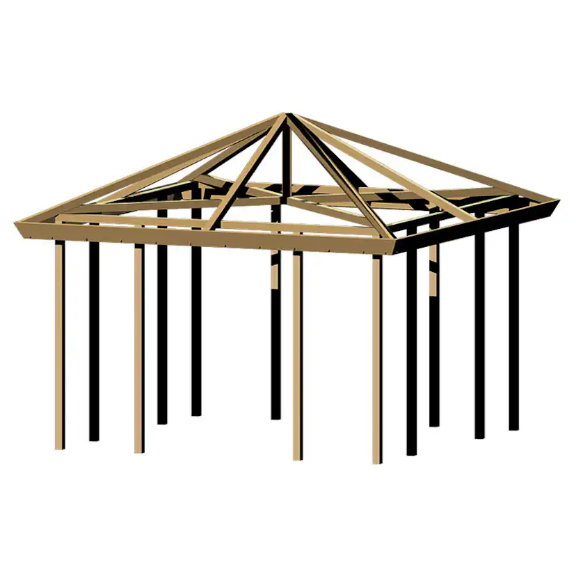 Paviljong PLUS Grundset 387x387x294 cm