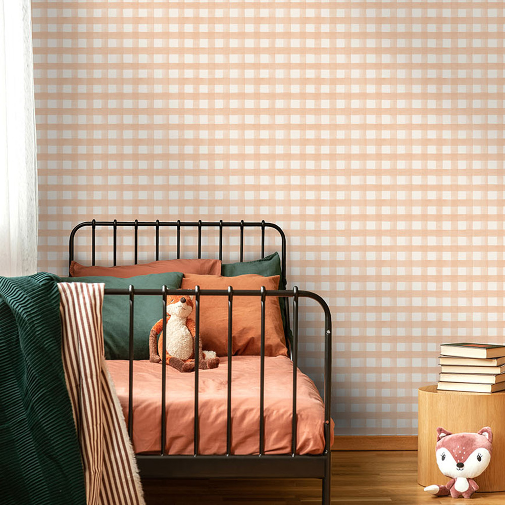 Tapet Holden Dream Catcher Watercolour Gingham Soft Coral 13292