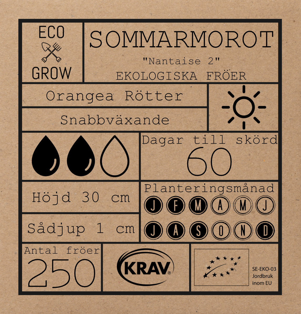 Fröpåse Eco Grow Sommarmorot Nantaise 2