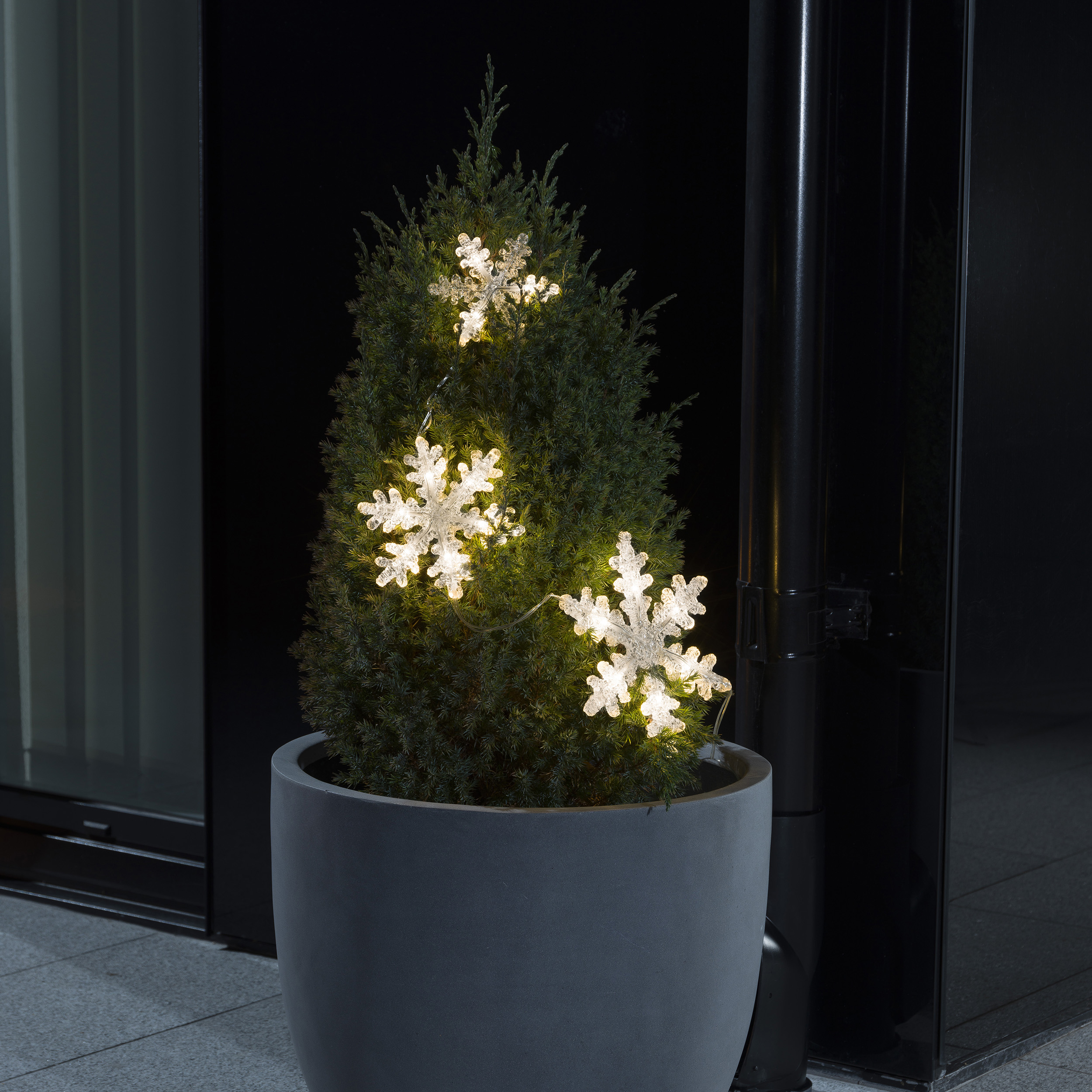 Ljusslinga Gnosjö Konstsmide 3 st Snöflingor LED