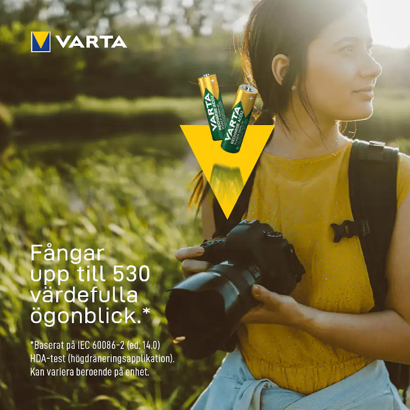 Batteri VARTA Laddningsbara Alkaliska AA 2600 mAh 4-Pack