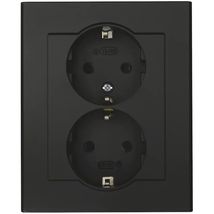 Vägguttag Malmbergs Optima 2-Vägs Mj Svart