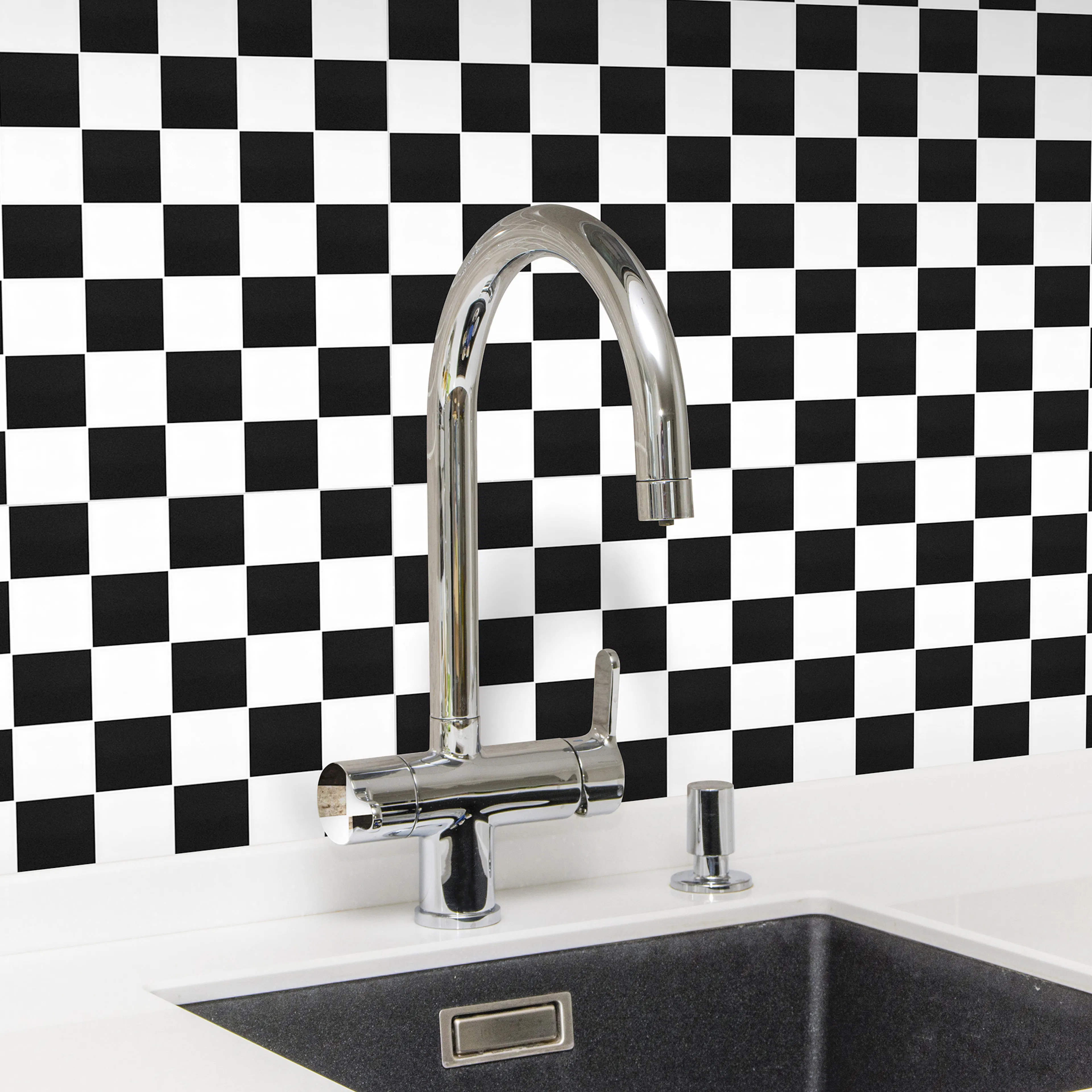 Klinkermosaik Arredo Titan Mix Svart/Vit Blank 5x5 cm
