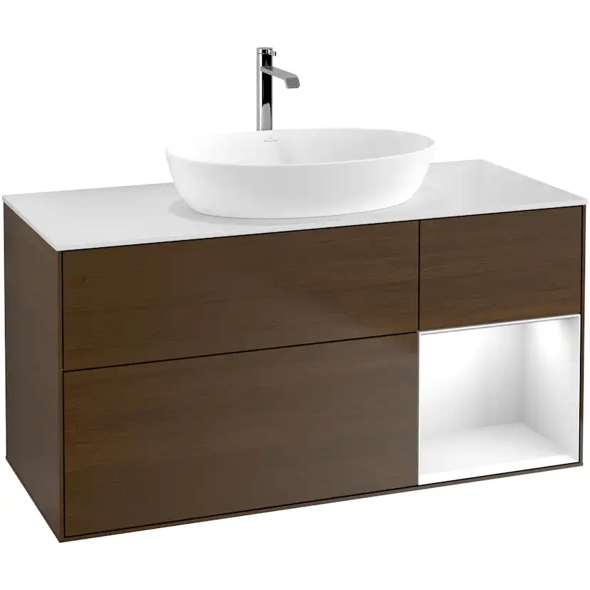 Tvättställsskåp Villeroy & Boch Finion med 3 Lådor Hylla och Bänkskiva för Fristående Tvättställ från Artis & Collaro