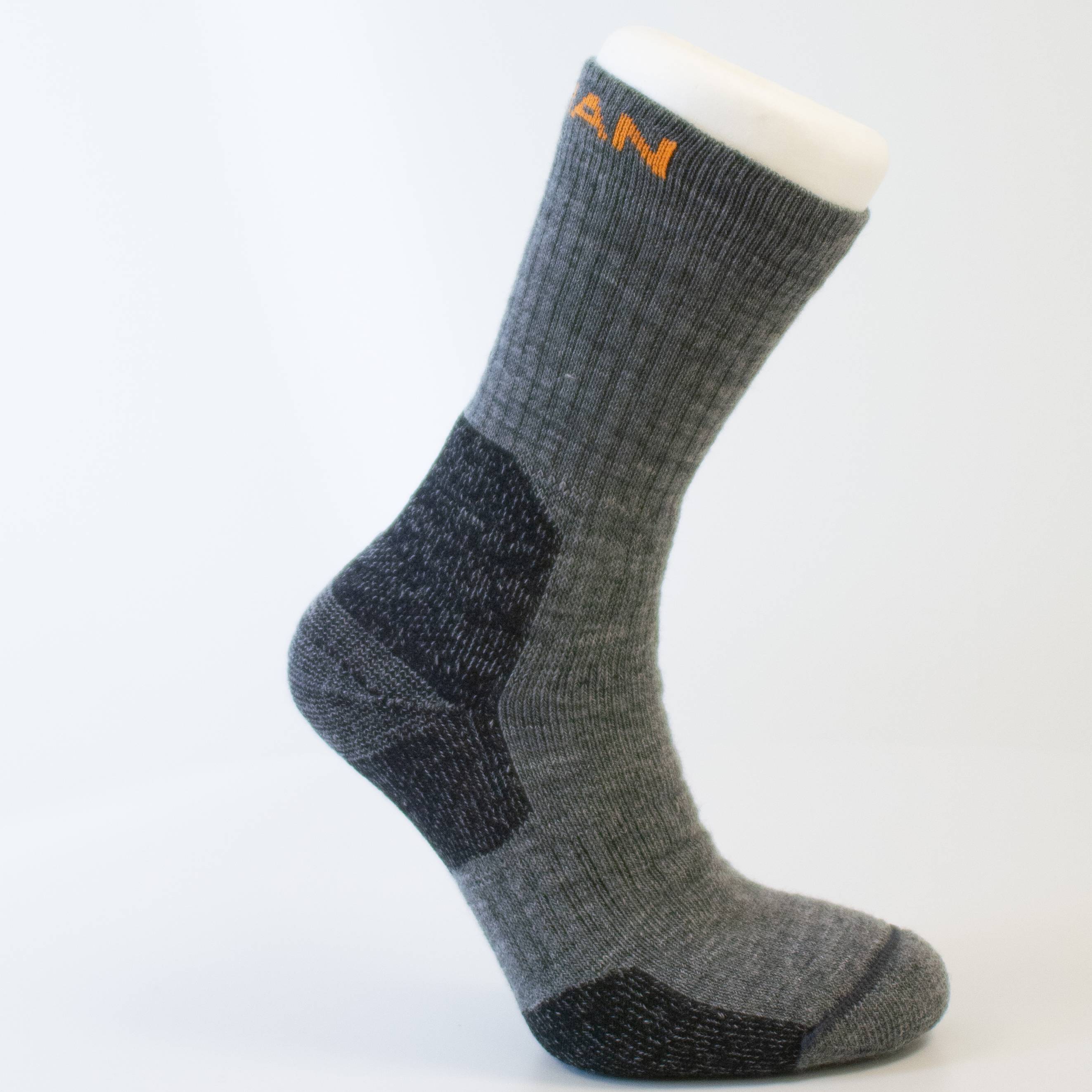 Socka Jobman Merino Tjock Mörkgrån/Svart