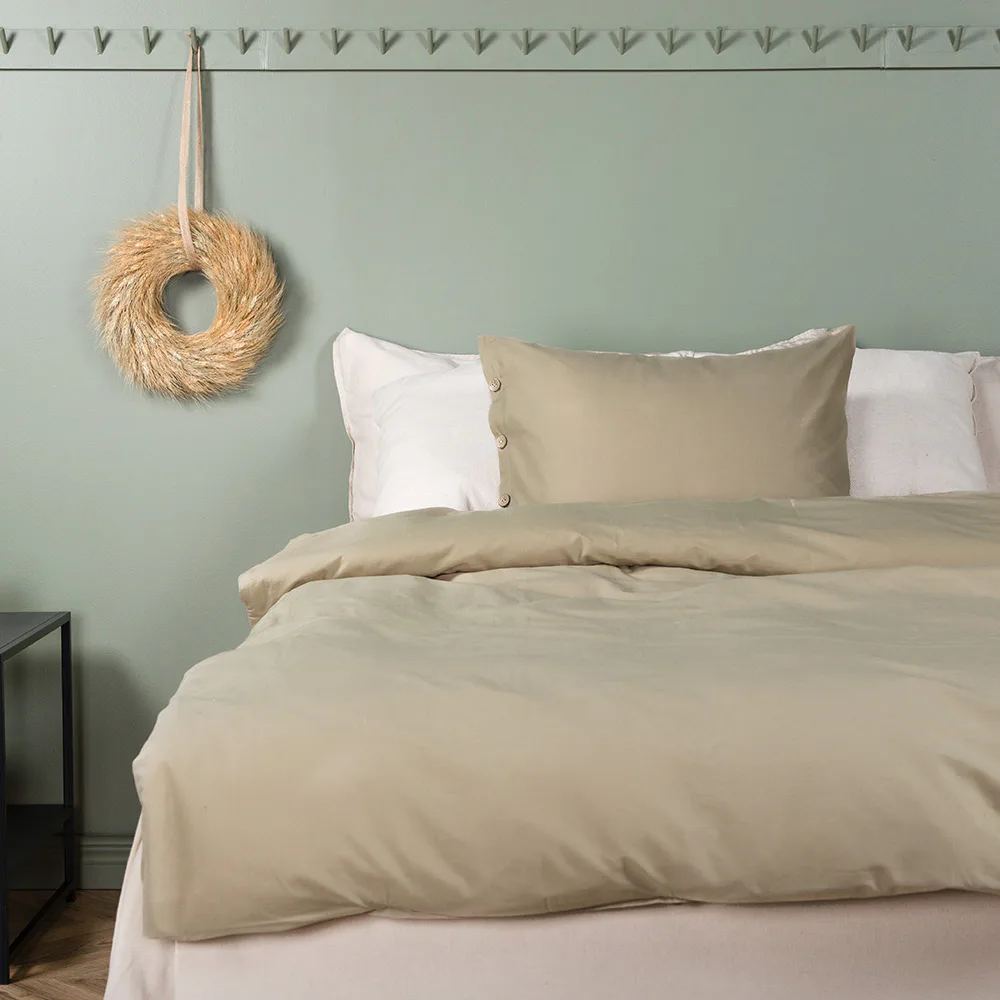 Joar Bed Set Cotton Light Green 150x200 cm Färg: Ljusgrön, Mått: 150x200 cm