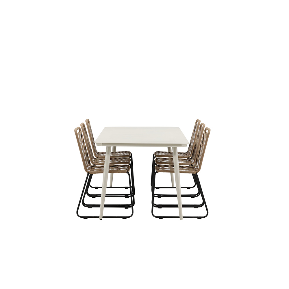 Matgrupp Venture Home Lina med 6 Black Stolar