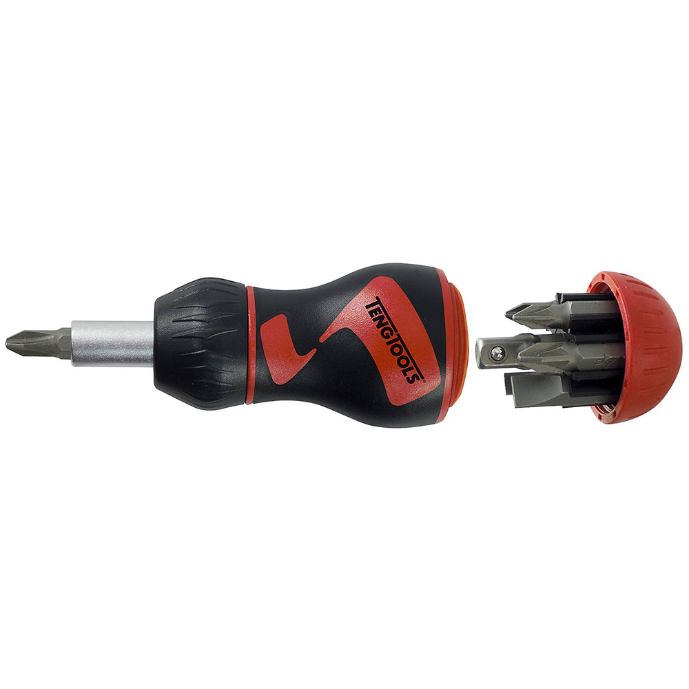 Bitspärrskruvmejsel Teng Tools Stubby Kort 8-Delar MDR908S