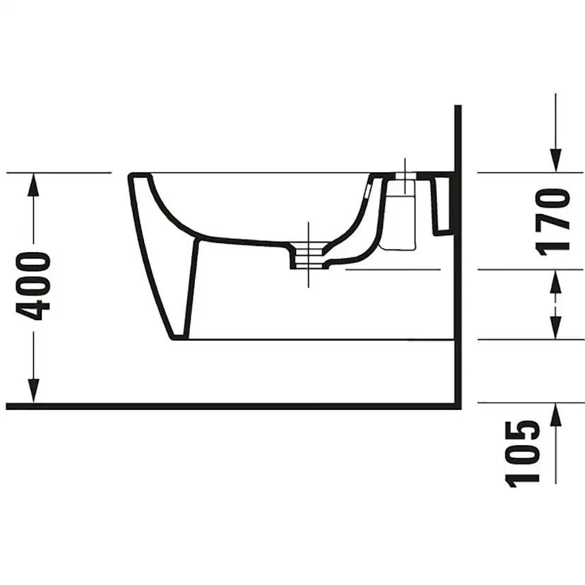 Bidé Duravit ME by Starck Väggmonterad