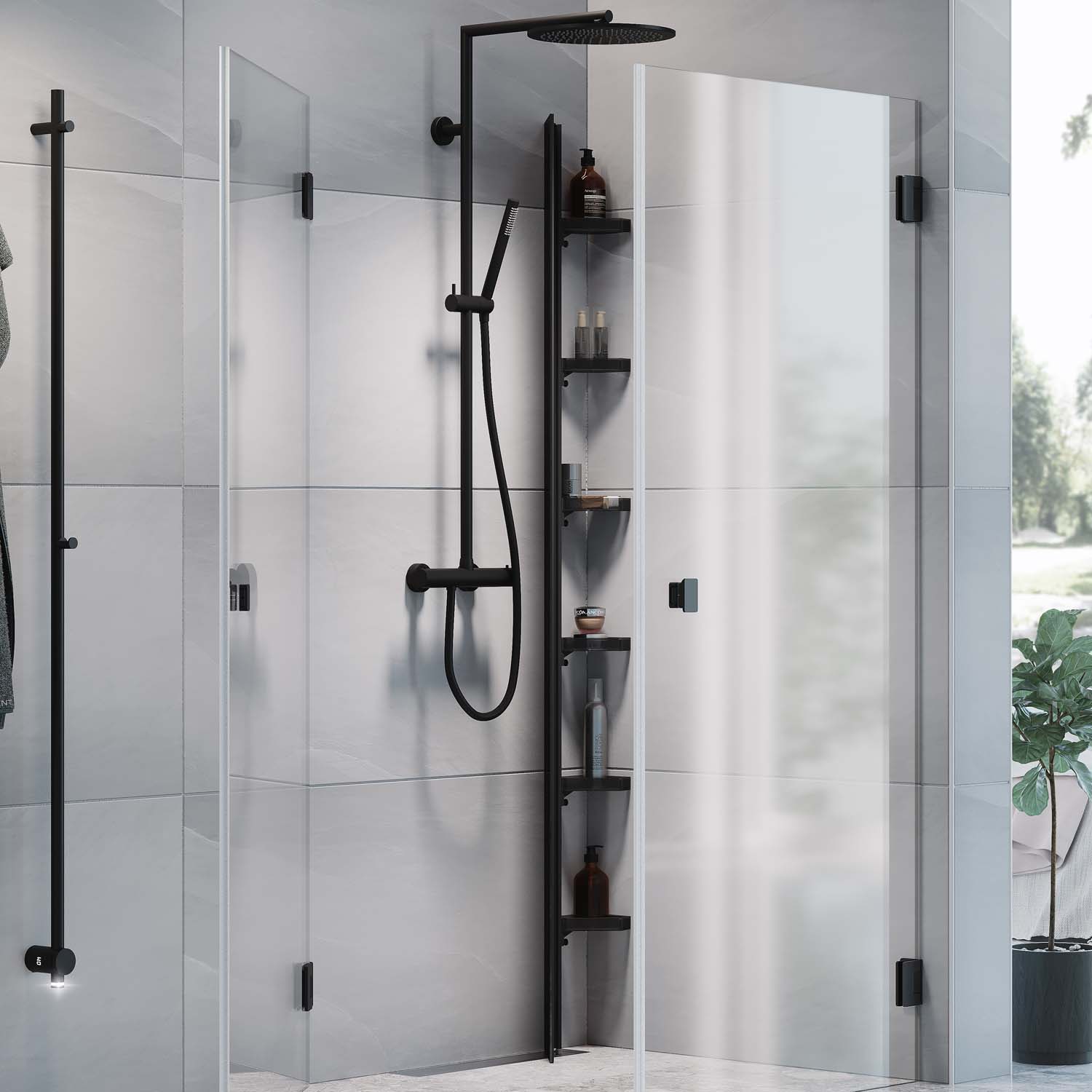 Hide black black 1990mm Svart, 215x130x1990