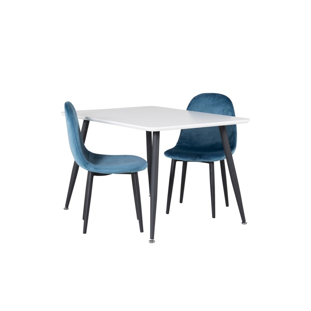 Polar Dining Table 80*60 XXS - White / Black+Polar dining Ch Blå/Svart