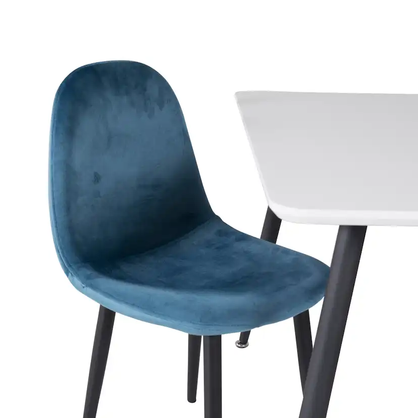 Polar Dining Table 80*60 XXS - White / Black+Polar dining Ch Blå/Svart