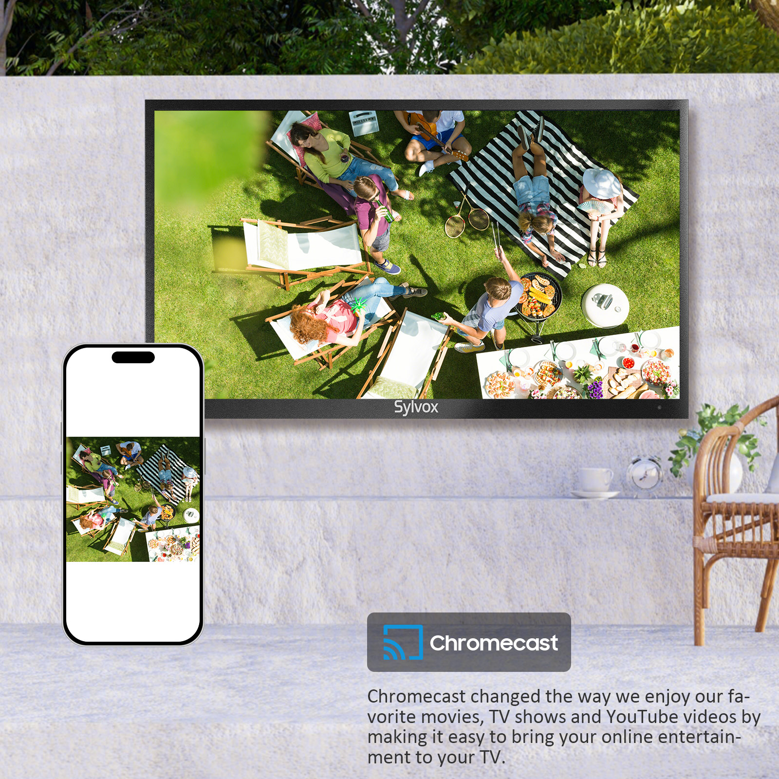Utomhus TV Sylvox Pergola Pro QLED 65tum