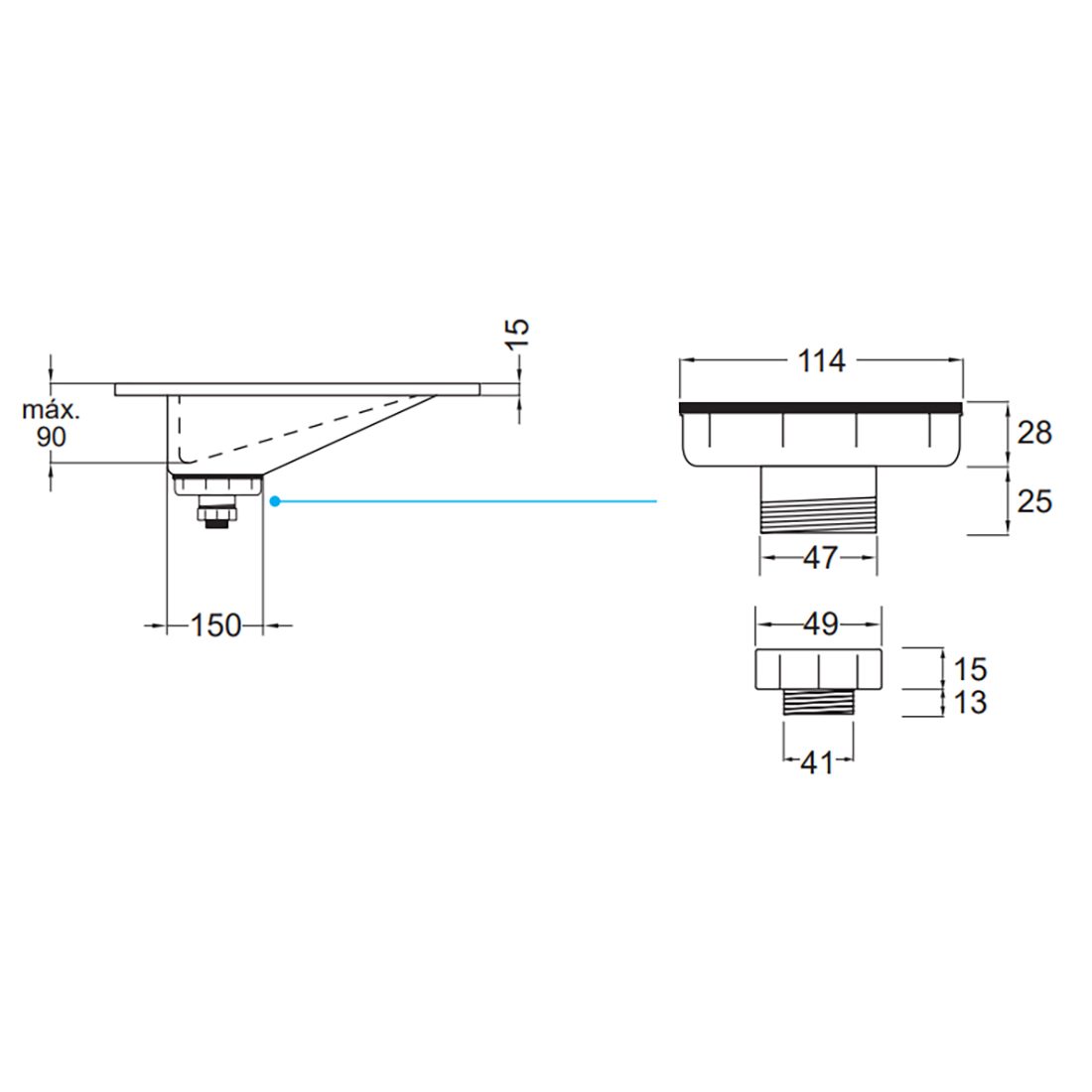 Tvättställ Solid Surface Tenfors Flow 60 cm Svart Matt B:610 mm, Mattsvart