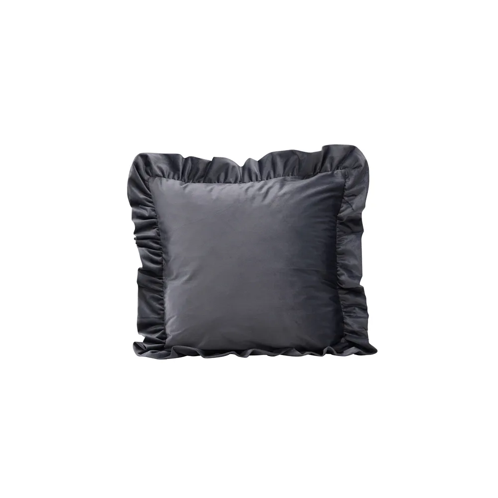 Hailey Cushion Cover Poly Velvet - Grey Grå