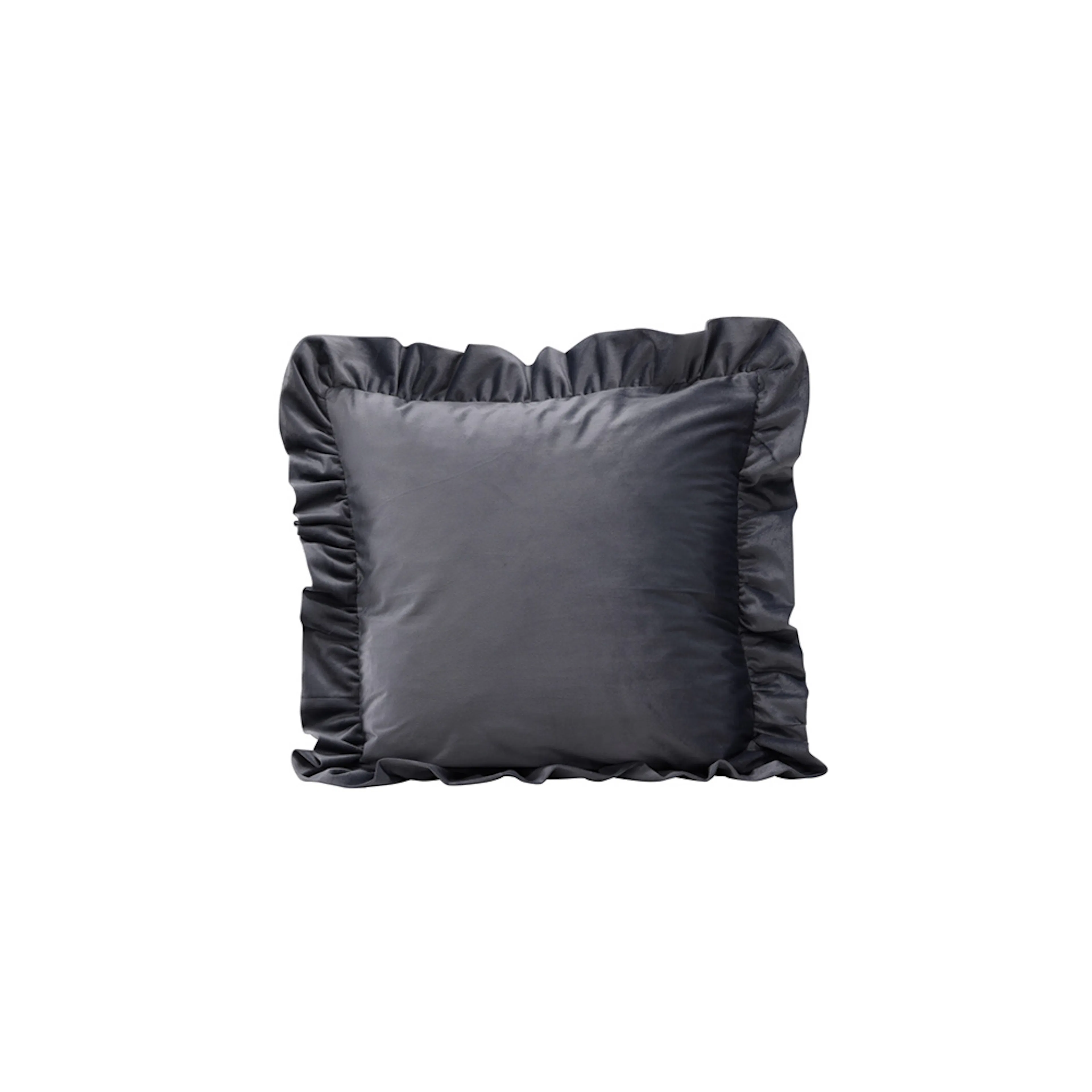 Hailey Cushion Cover Poly Velvet - Grey Grå