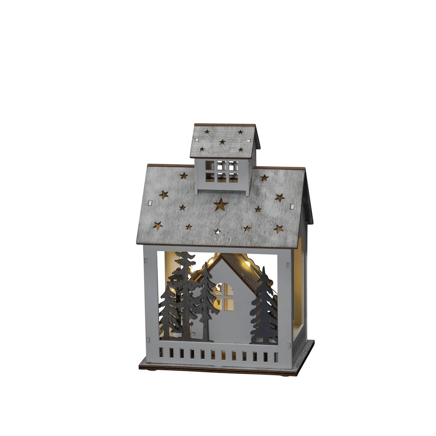 Juldekoration Gnosjö Konstsmide Hus & Marknad Trä 10 LED