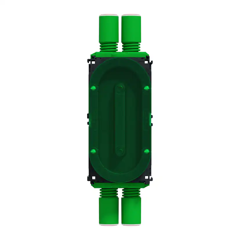 Apparatdosa Schneider Electric Multifix med Lock för Enkelgips 13 mm Fyra flexibla stutsar 16/20 mm