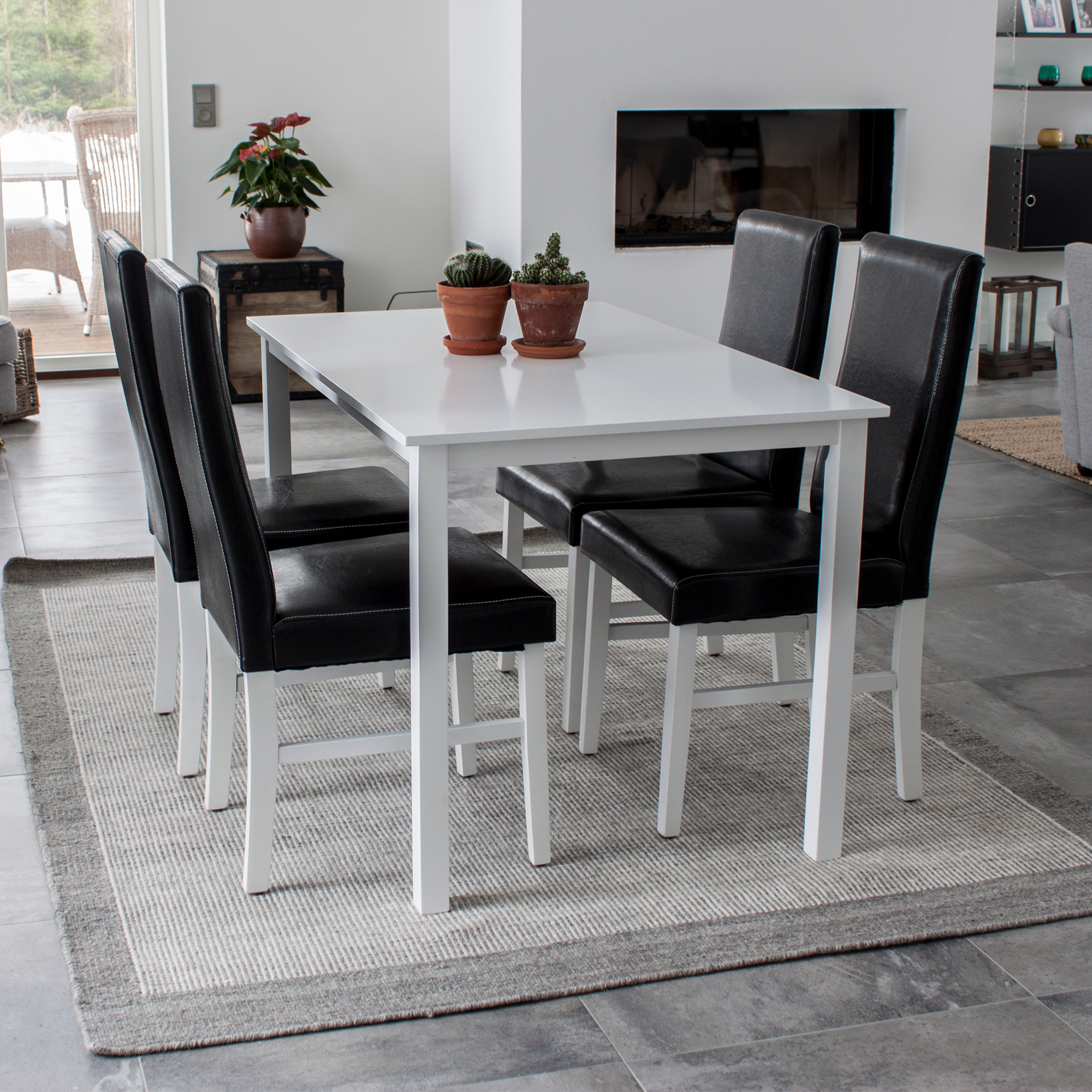 Matgrupp Venture Home Aleyna 160/240 med 8 Copacabana Karmstolar