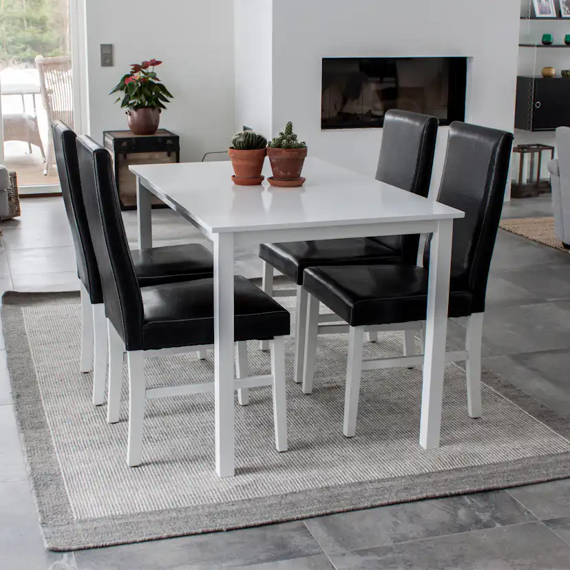 Matgrupp Venture Home Aleyna 160/240 med 8 Copacabana Karmstolar