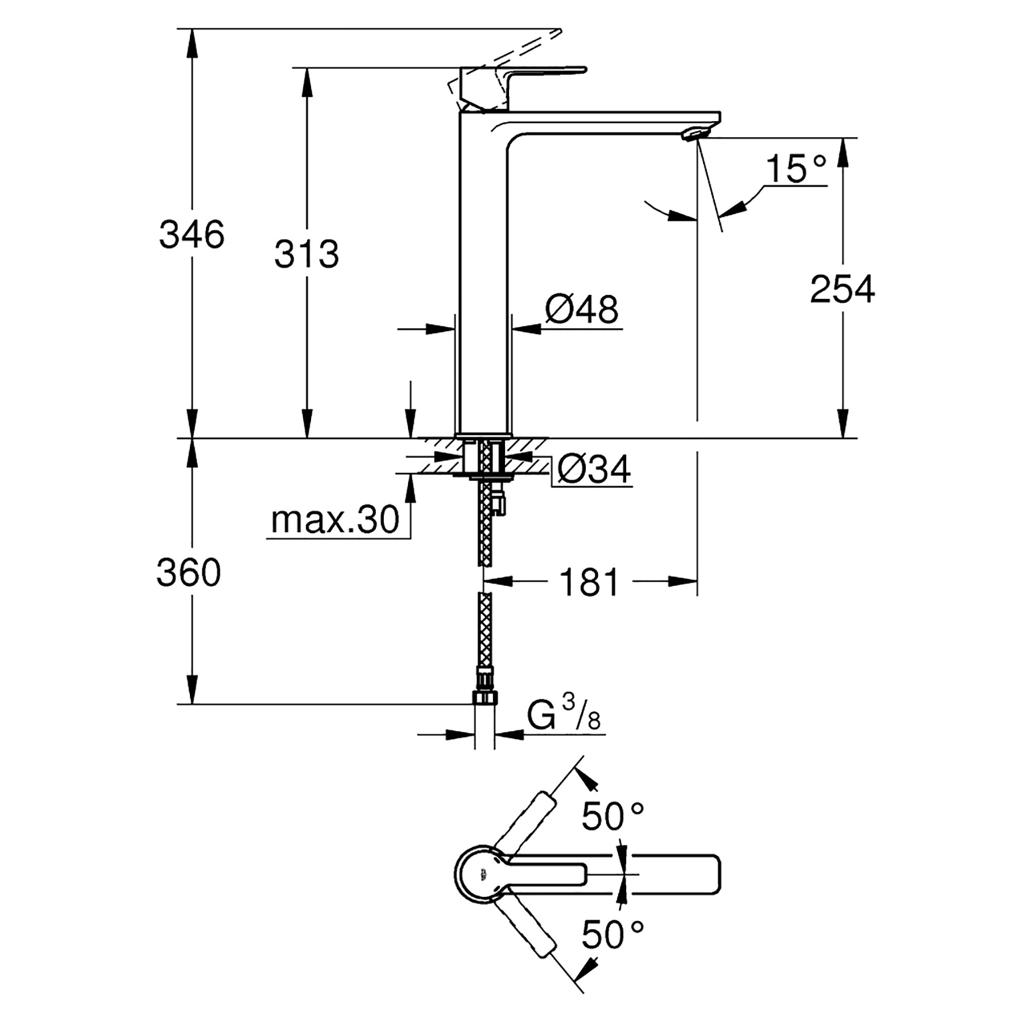 Tvättställsblandare Grohe Lineare XL 23405