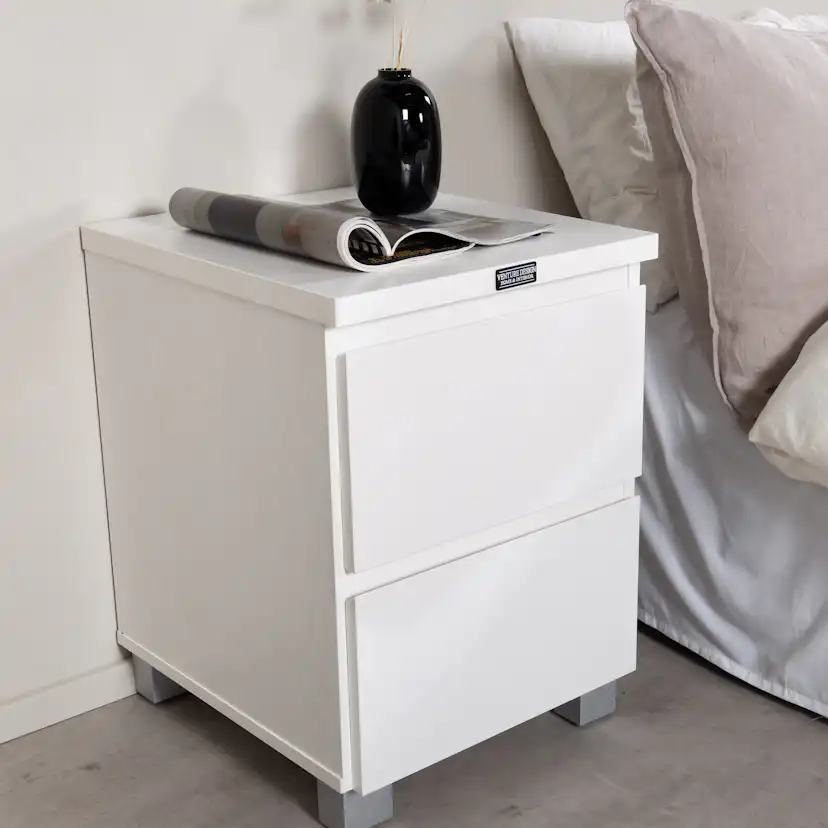Lind Bedside Table - 40*55*H45 - White Vit
