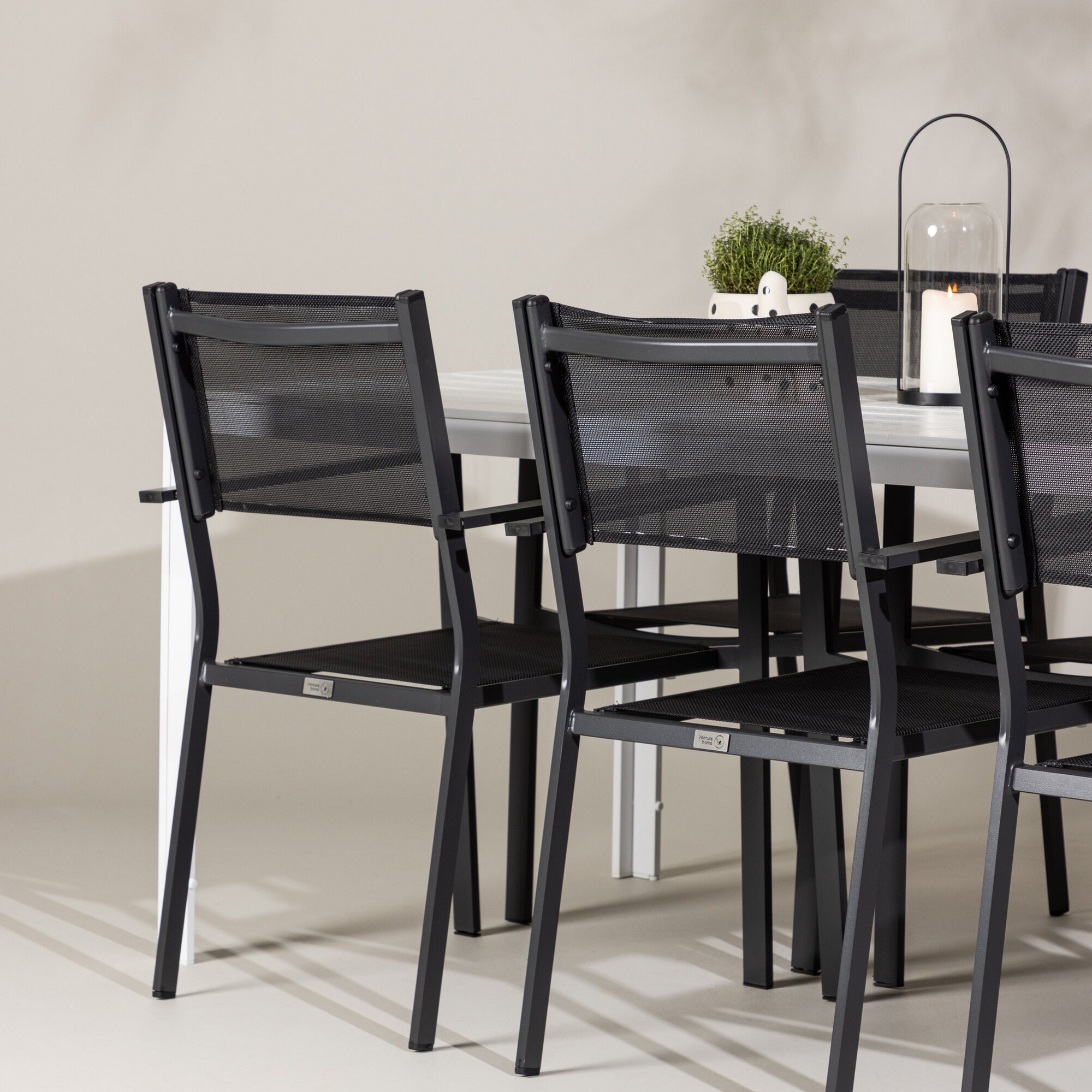 Break Dining Table  - White / White Aintwood +Copacabana Sta Trädgårdsgrupp Venture Home Break med 6 Copacabana Stolar