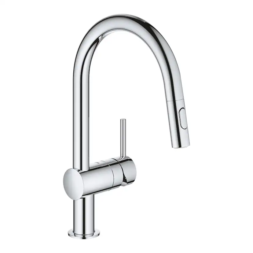 Köksblandare Grohe Minta C-pip Engreppsblandare Krom Svängbar & Utdragbar Pip