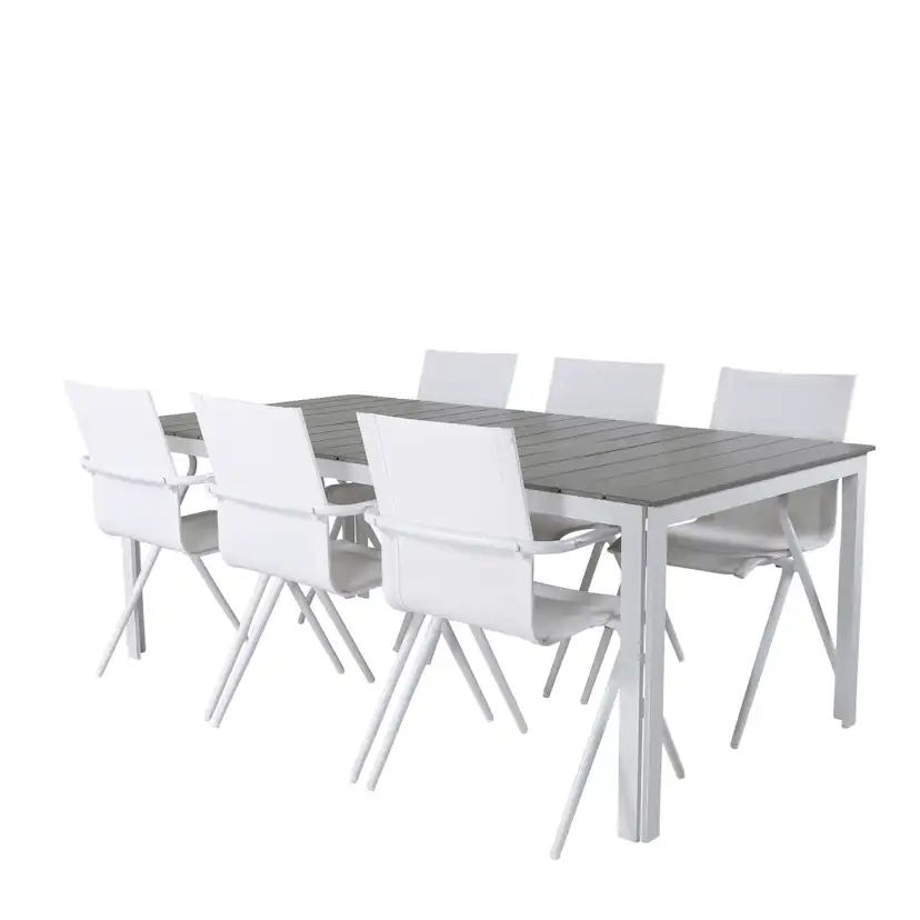 Matgrupp Venture Home Pincy Vit med 6 Aspen Matstolar