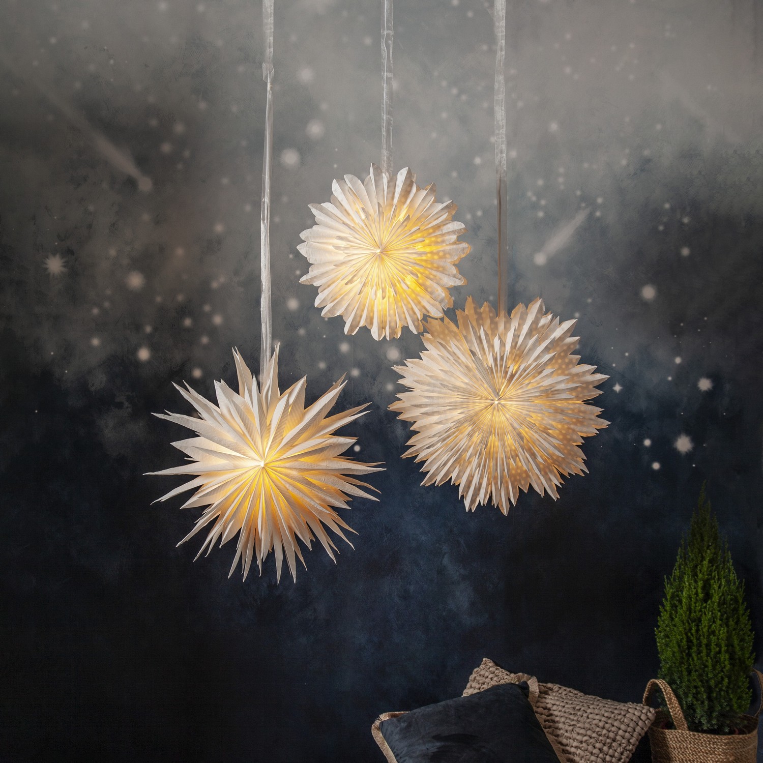 Adventsstjärna Star Trading Cloud Randig 2-lage