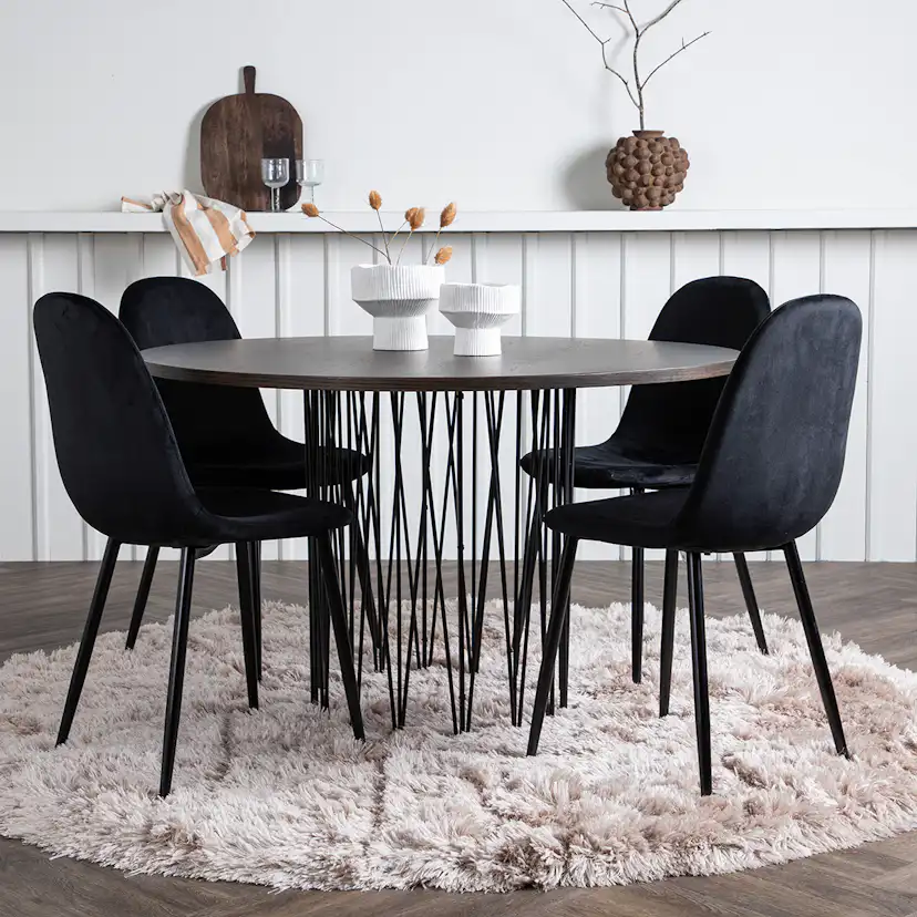 Matgrupp Venture Home Stone med 4 Polar Stolar Sammet
