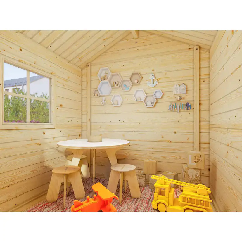 Lekstuga Palmako Stina 3,1 m² Trästuga med Altan