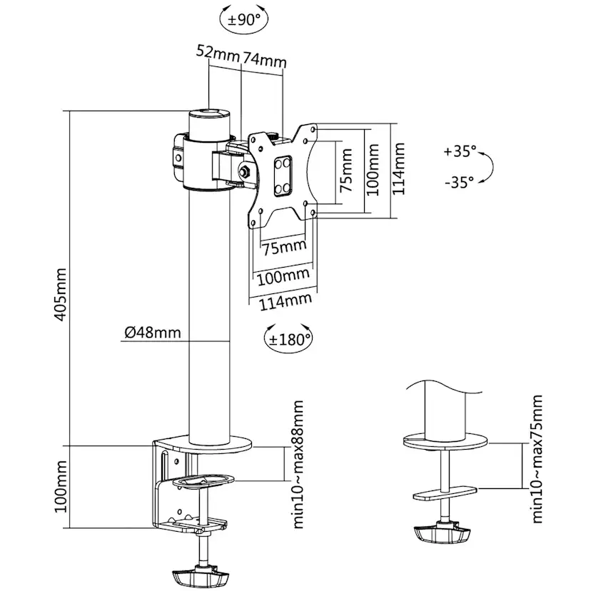 Monitorarm LogiLink 17-32 tum Kort