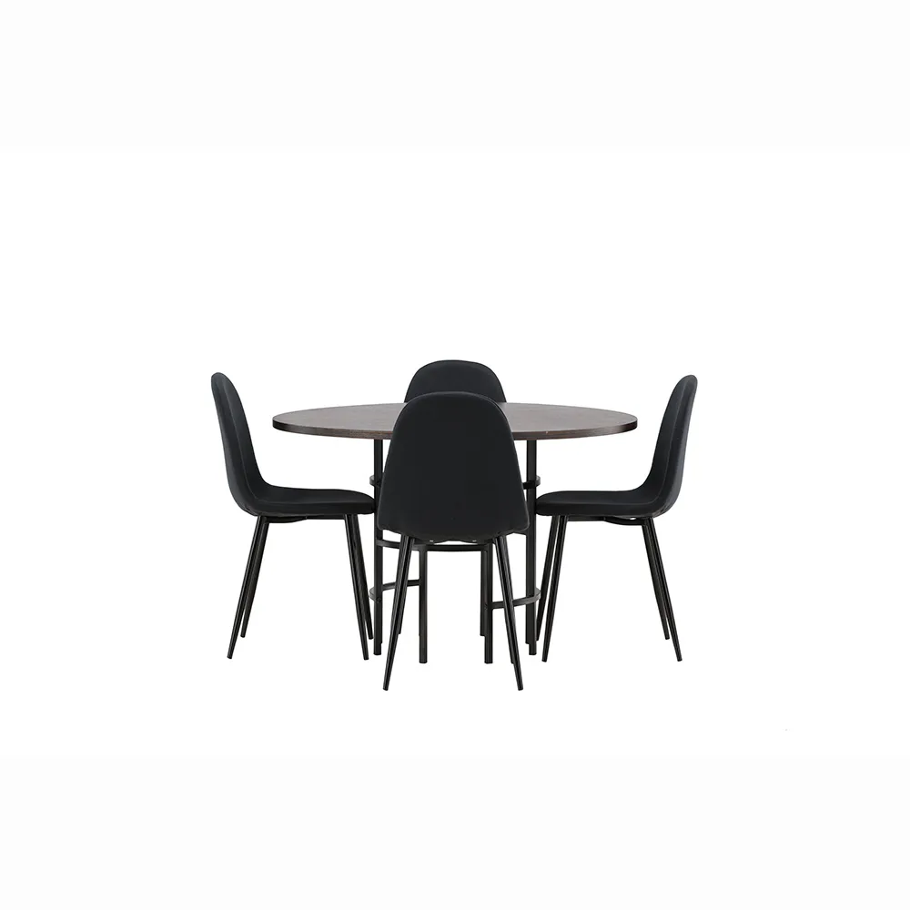 Copenhagen Dining Table - Black / Mocca Veneer +Polar Dining Svart/Ek
