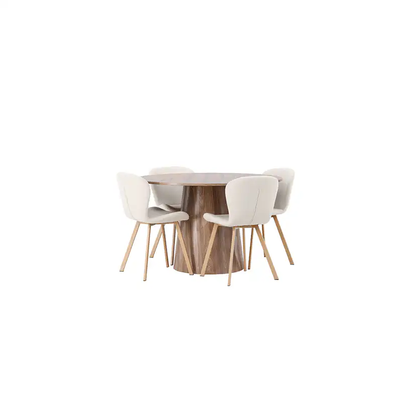 Matgrupp Venture Home Lanzo Ø120 cm med 4 st Lilja stolar