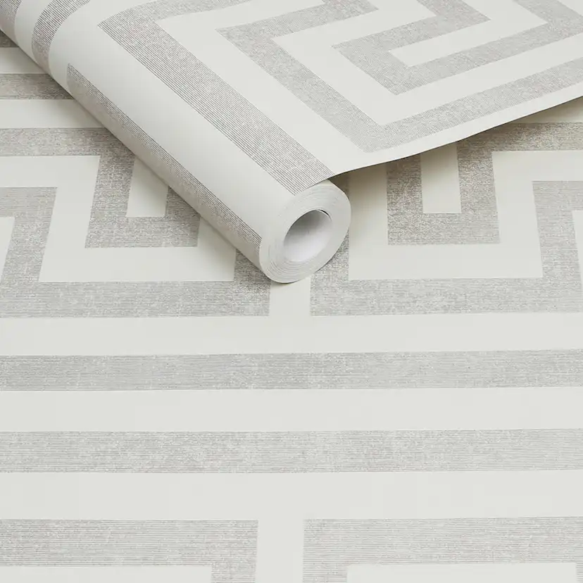 Tapet NEXT Metallic Greek Key Neutral