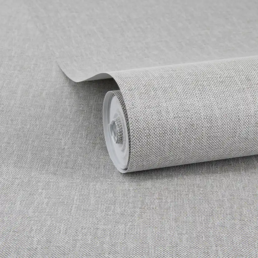 Tapet WOW Linne Glänsande Enfärgad Taupe 10125461