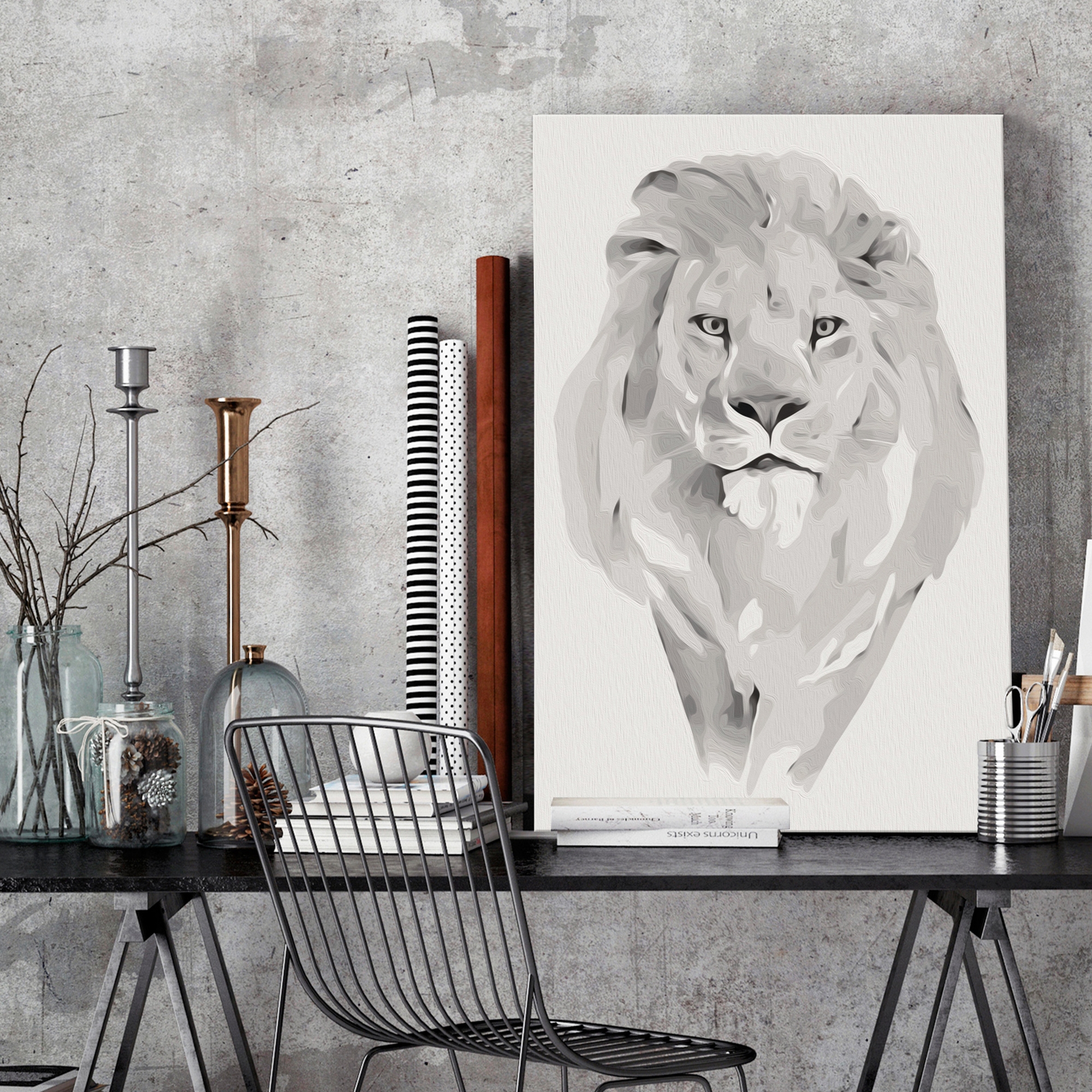 Gör-det-själv Målningar Arkiio White Lion