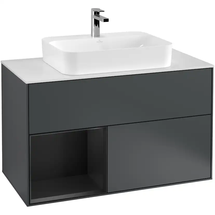 Tvättställsskåp Villeroy & Boch Finion med 2 Lådor Hylla och Bänkskiva för Ytmonterat Tvättställ