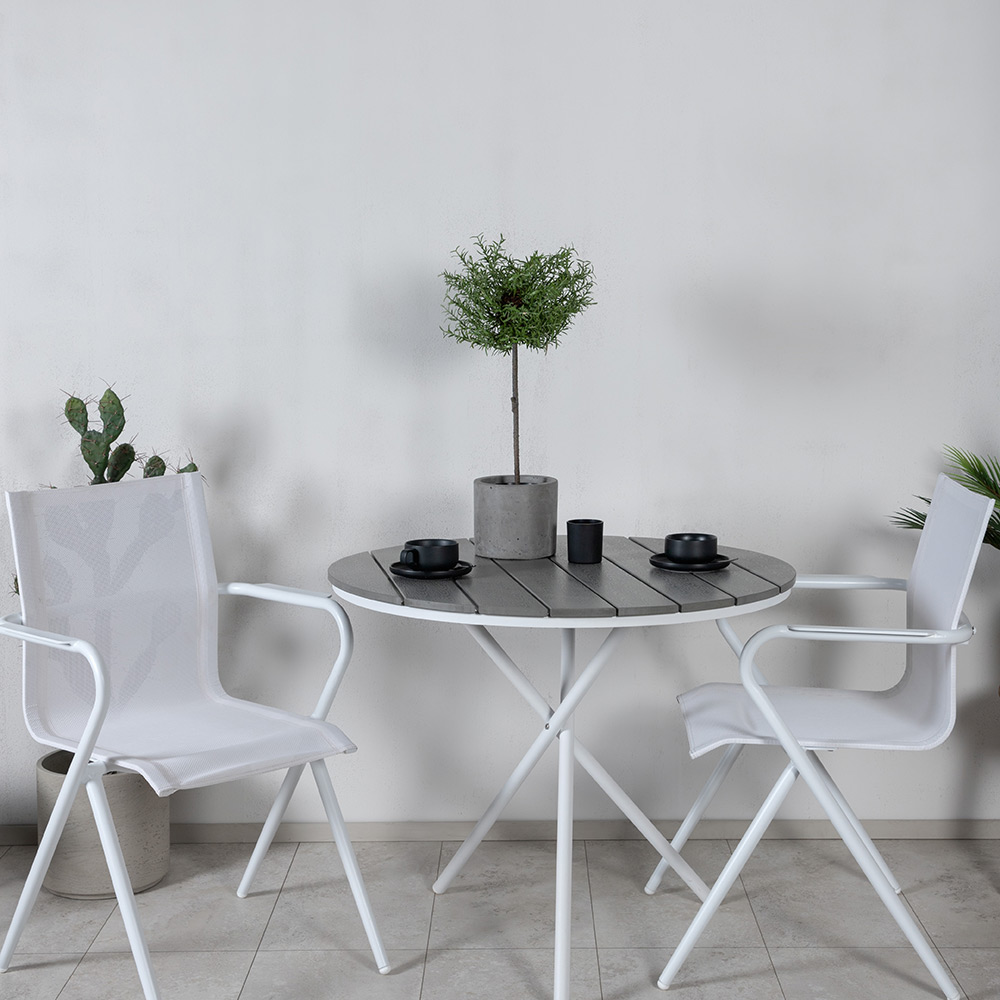 Matgrupp Venture Home Pandi Rund med 2 Act Stolar