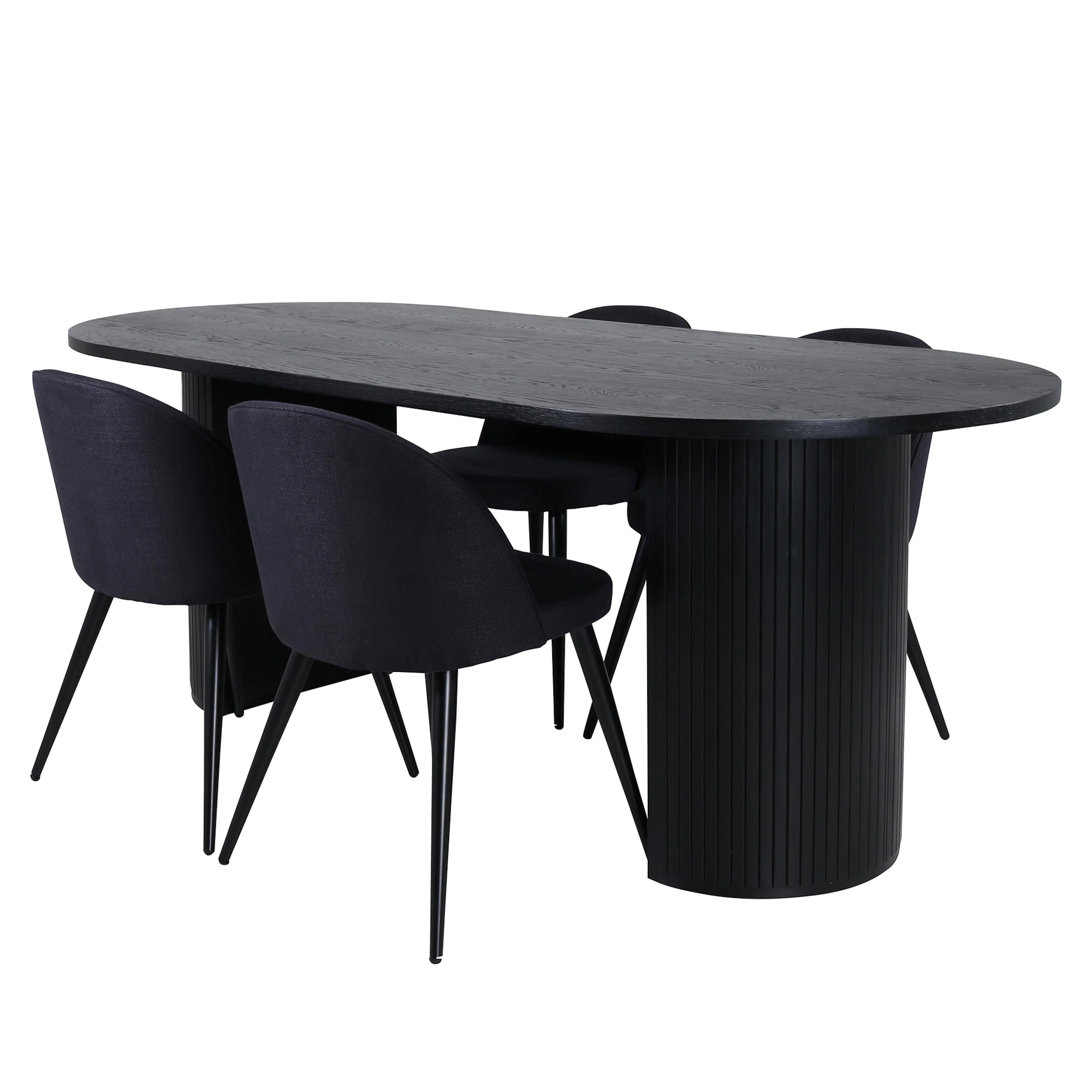Bianca Oval Dining Table - Black / Black Veneer+Velvet Dinin Svart