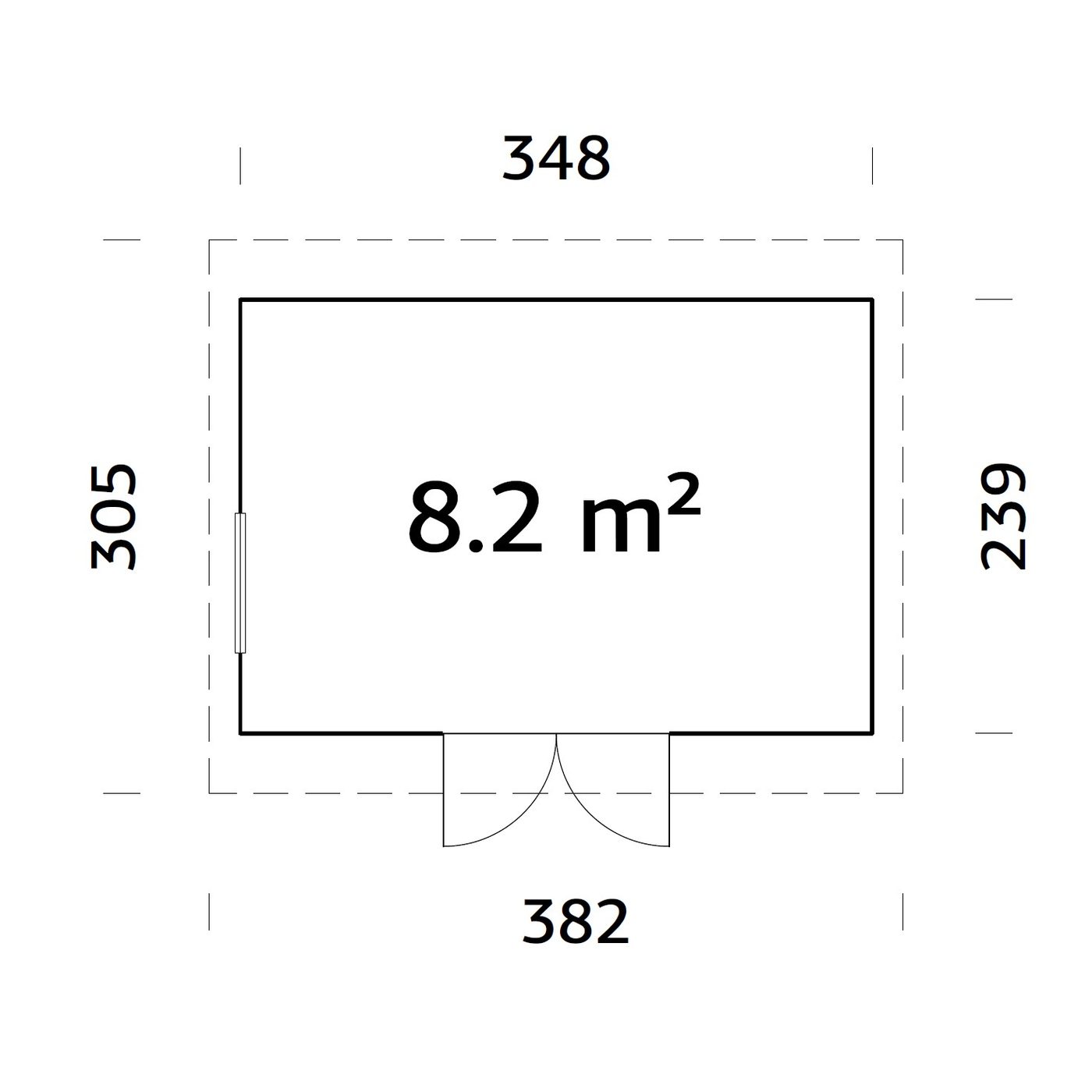 Förråd Palmako Stig 8,4 m2 (inv. 8,2 m2)