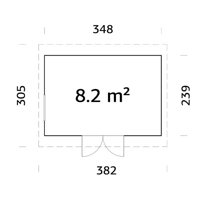 Förråd Palmako Stig 8,4 m2 (inv. 8,2 m2)