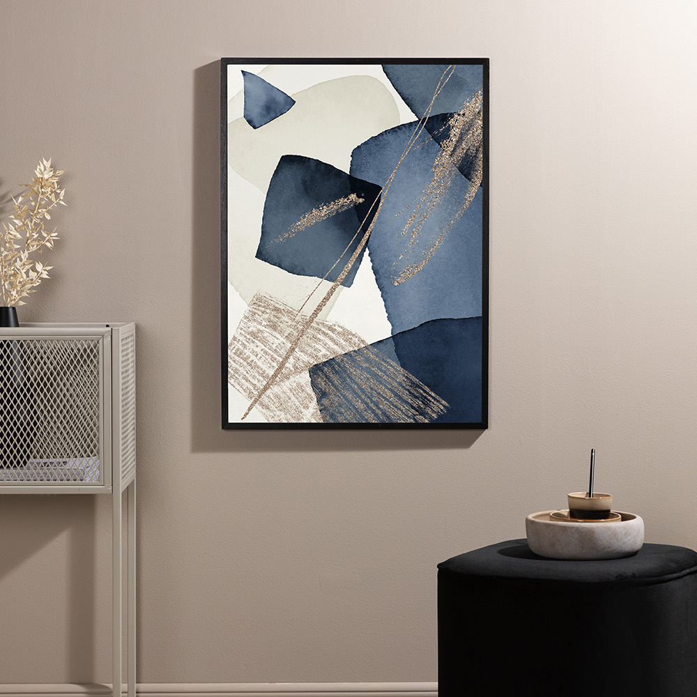 Posters Venture Home Blue Swirl Beige