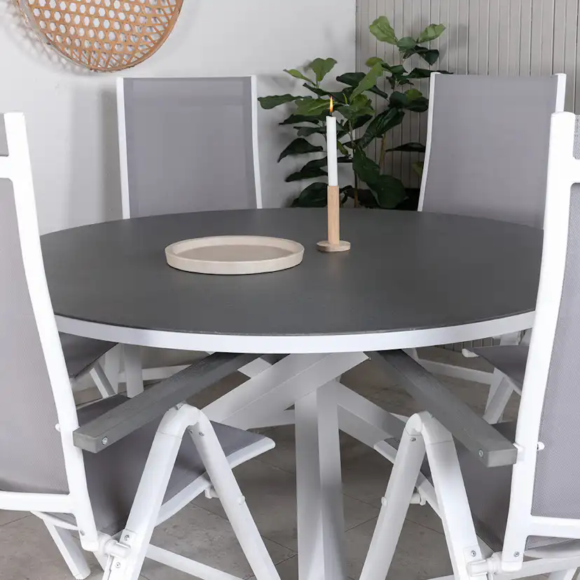 Matgrupp Venture Home Copacabana med 6 Aleyna Positionsstolar med Högt Ryggstöd